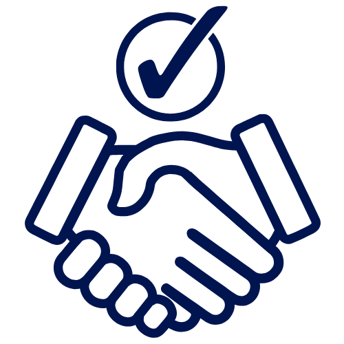Handshake with checkmark icon symbolizing trusted Miami handyman services