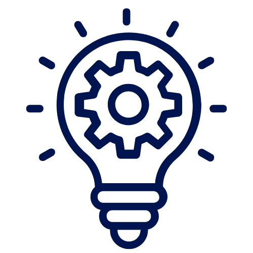 Lightbulb with gear icon for smart handyman solutions in Miami