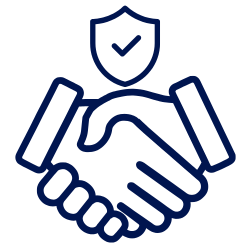 Handshake with shield icon for reliable Miami handyman services